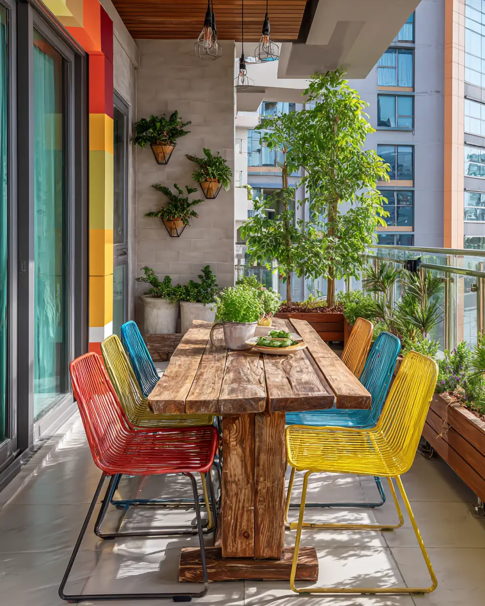 Colorful Organic Modern Balcony Decor Ideas