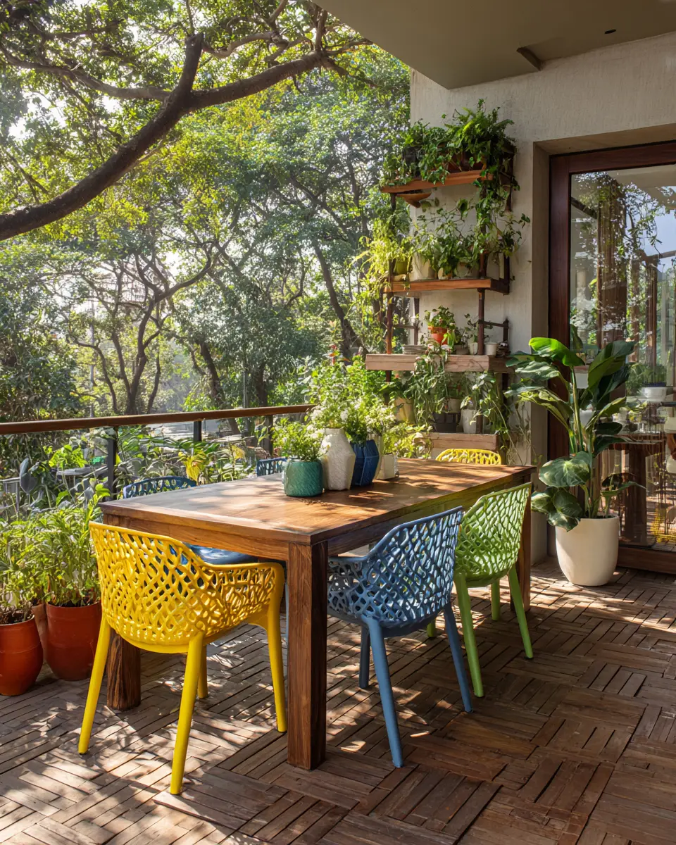 Colorful Organic Modern Balcony Decor Ideas