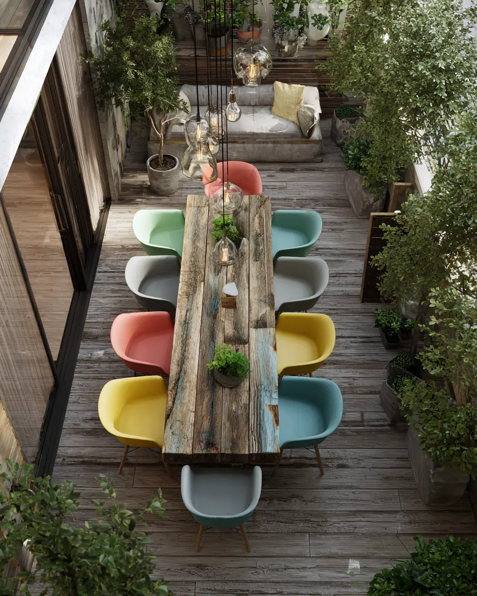 Colorful Organic Modern Balcony Decor Ideas