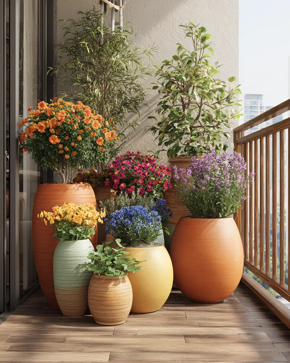 Colorful Organic Modern Balcony Decor Ideas