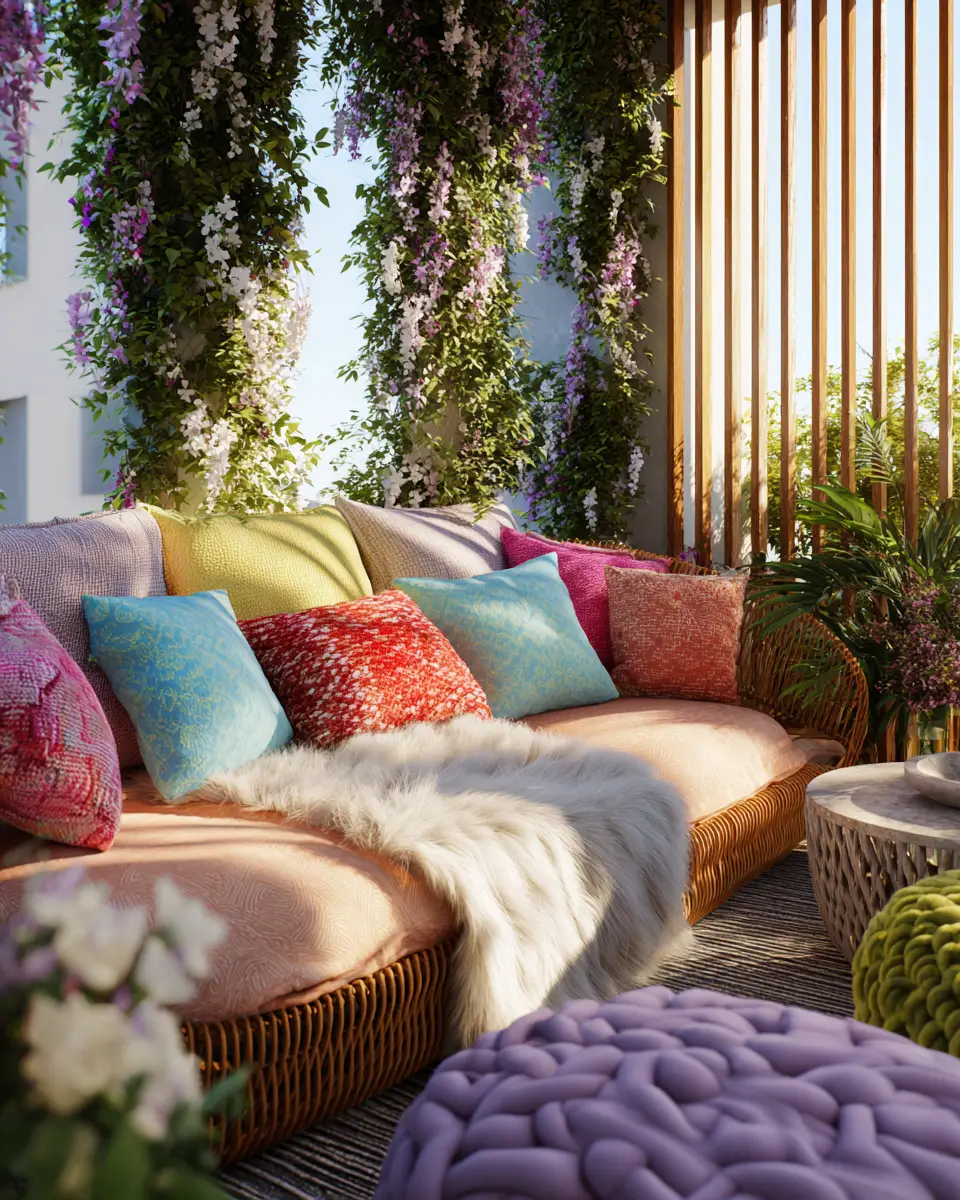 Colorful Organic Modern Balcony Decor Ideas