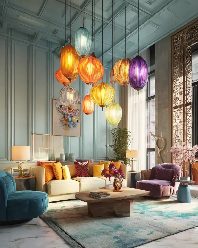 Colorful Organic Modern Living Room Decor Ideas - Featured