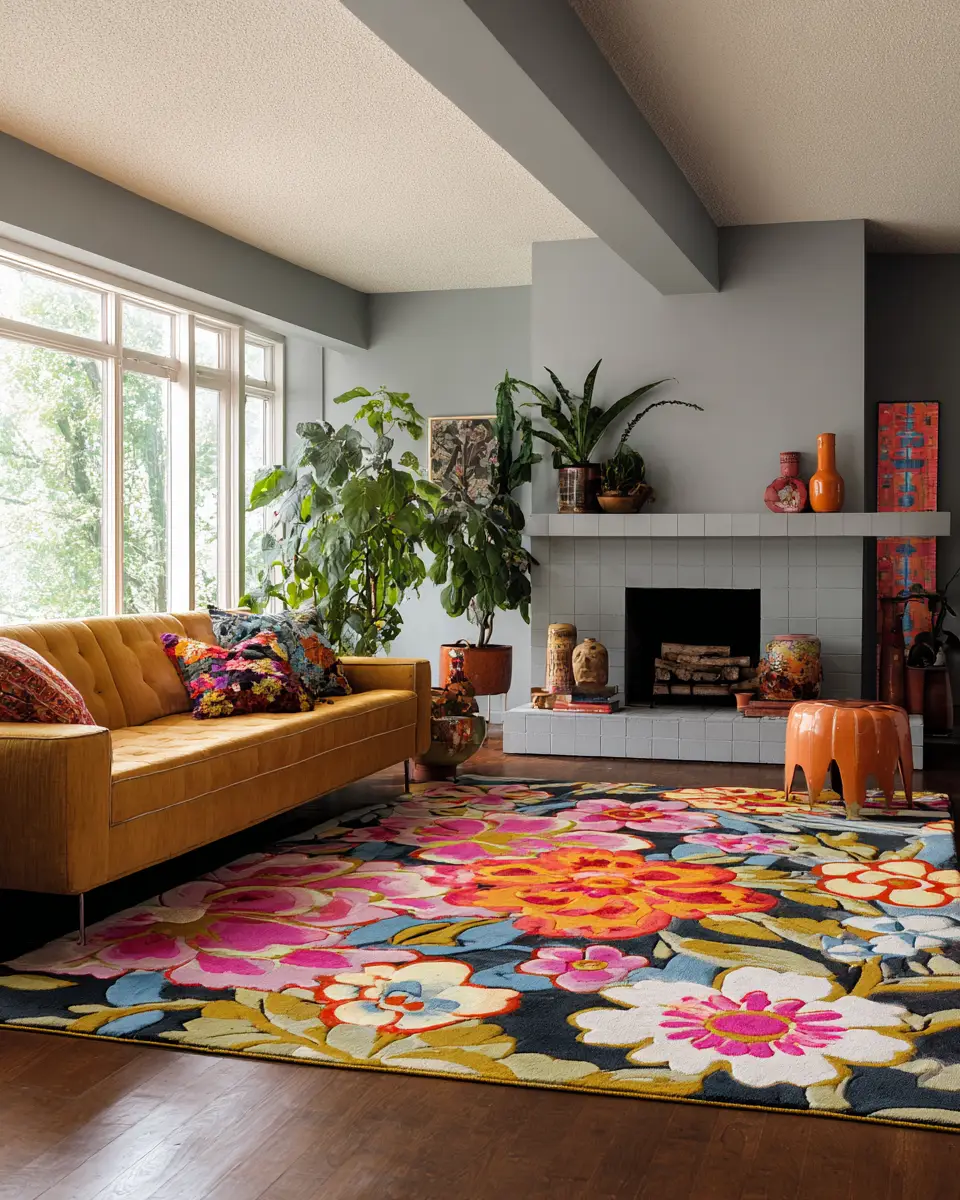 Colorful Retro Living Room Decor Ideas