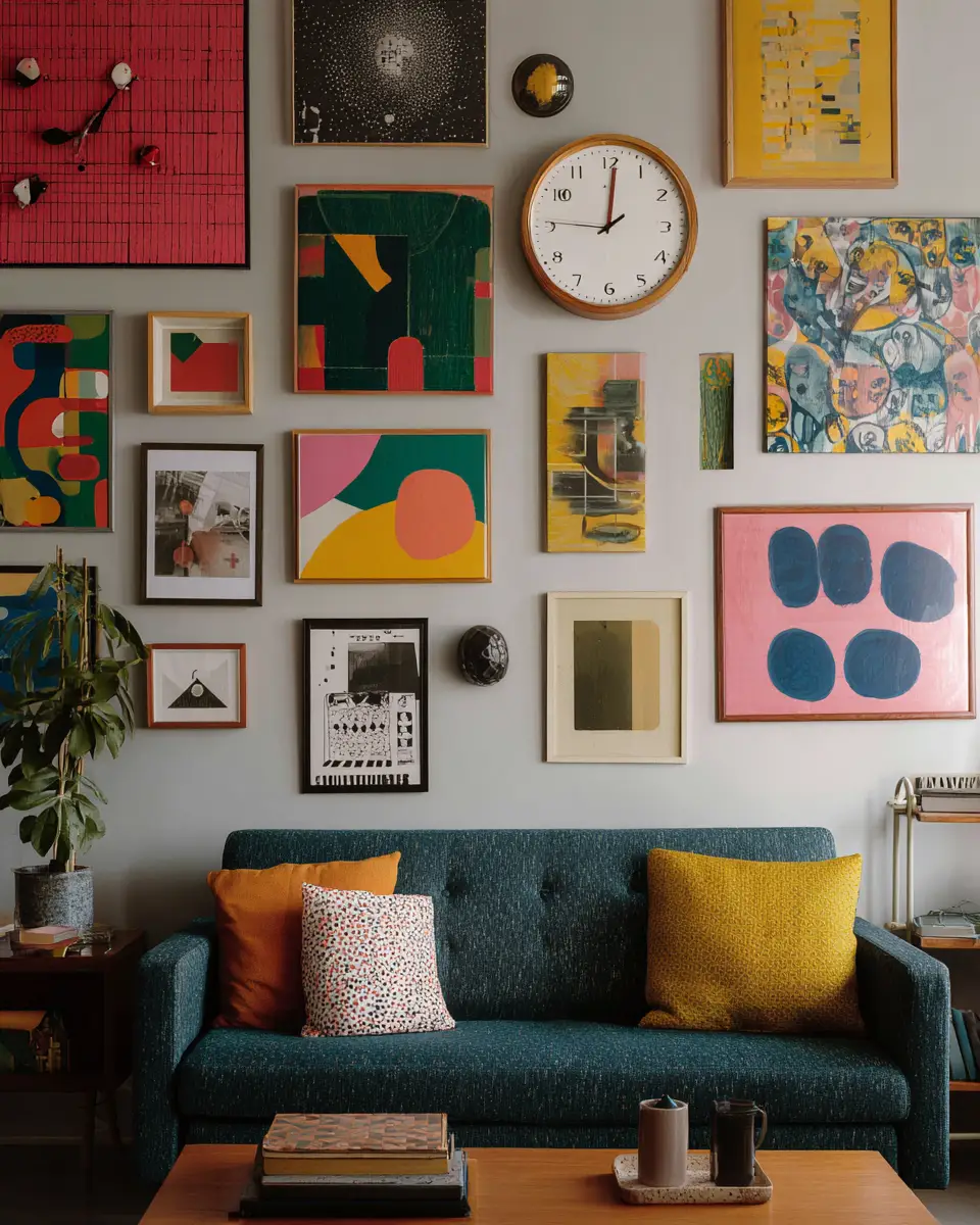Colorful Retro Living Room Decor Ideas