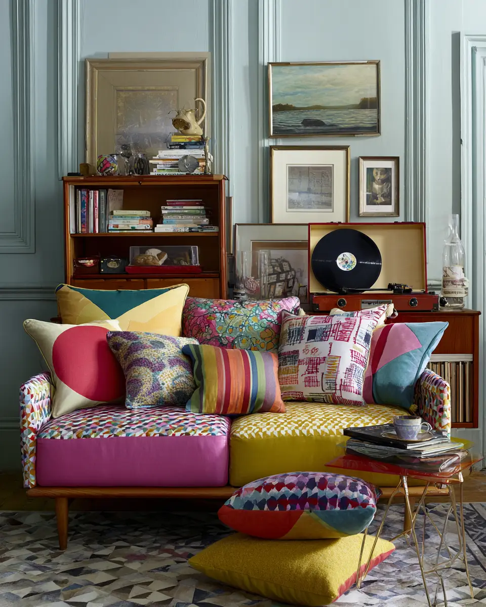 Colorful Retro Living Room Decor Ideas