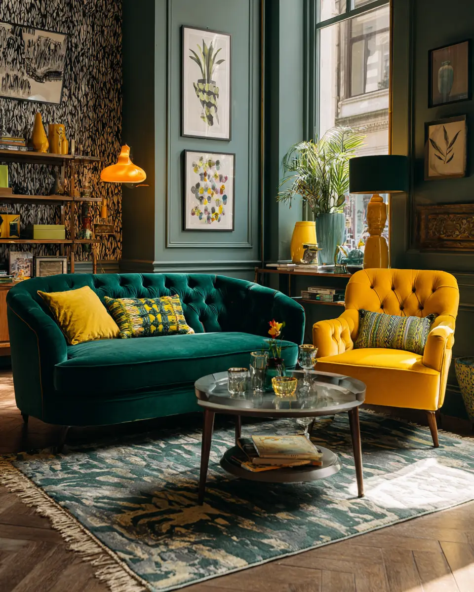 Colorful Retro Living Room Decor Ideas