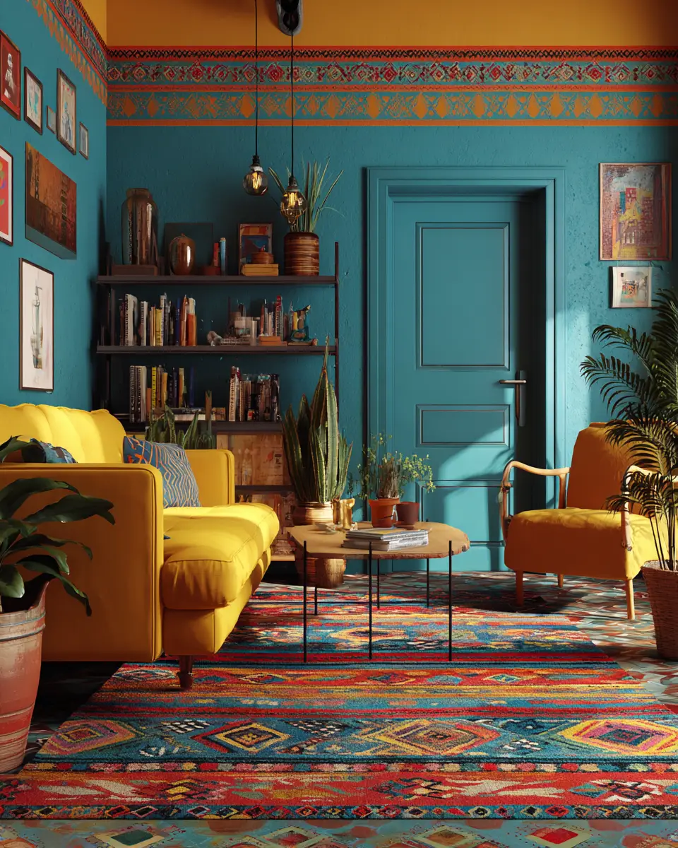Colorful Retro Living Room Decor Ideas