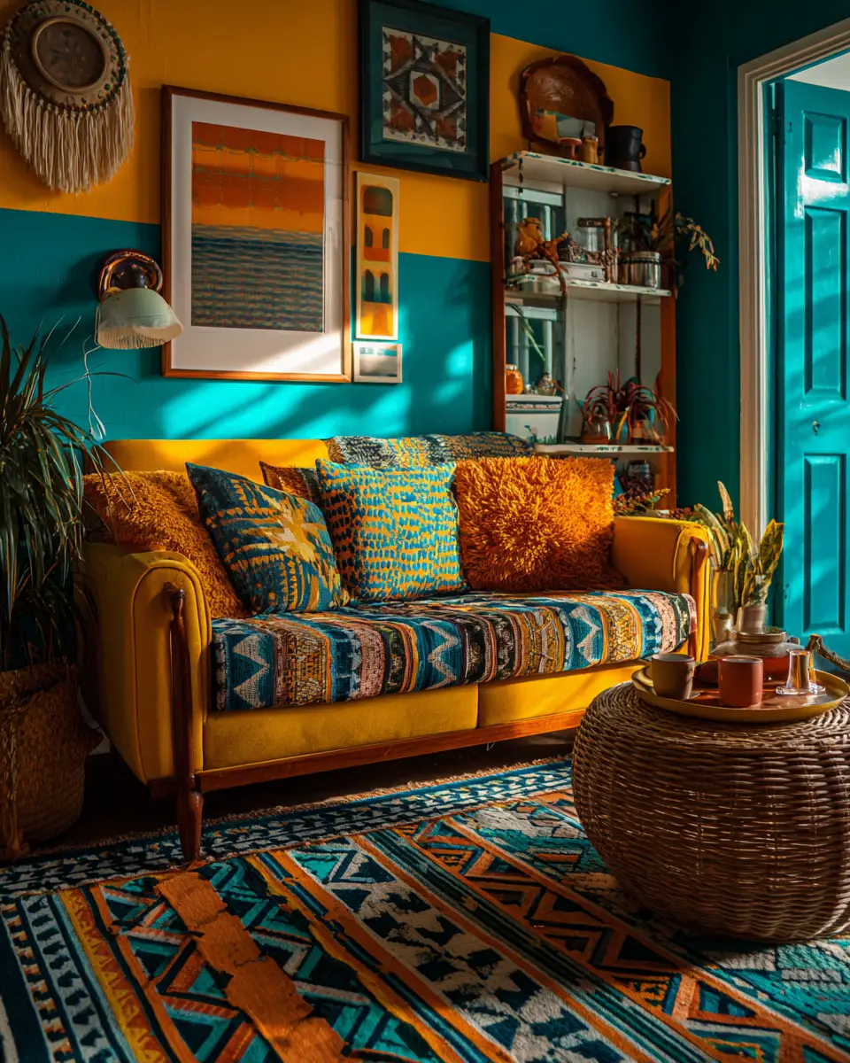 Colorful Retro Living Room Decor Ideas