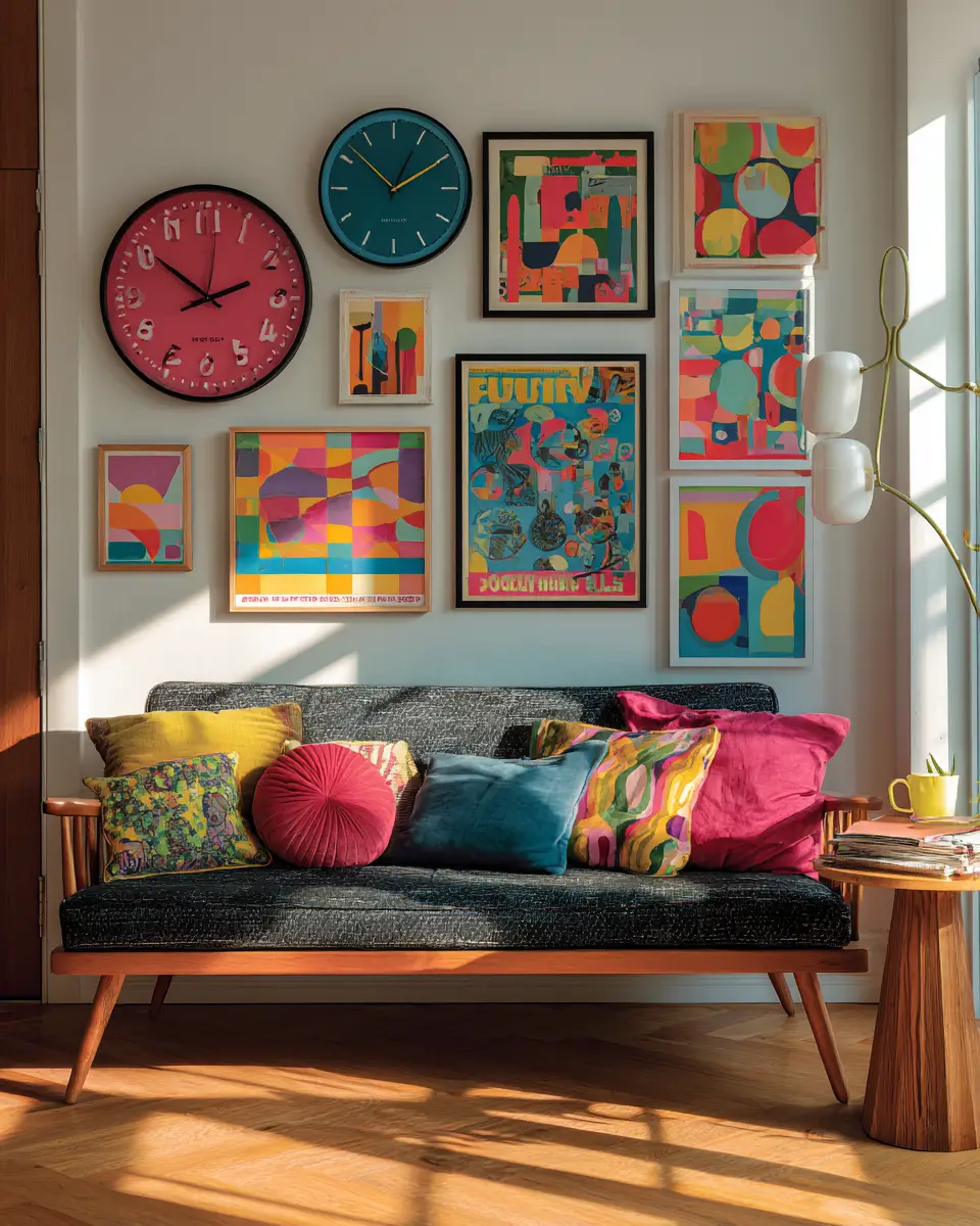 Colorful Retro Living Room Decor Ideas