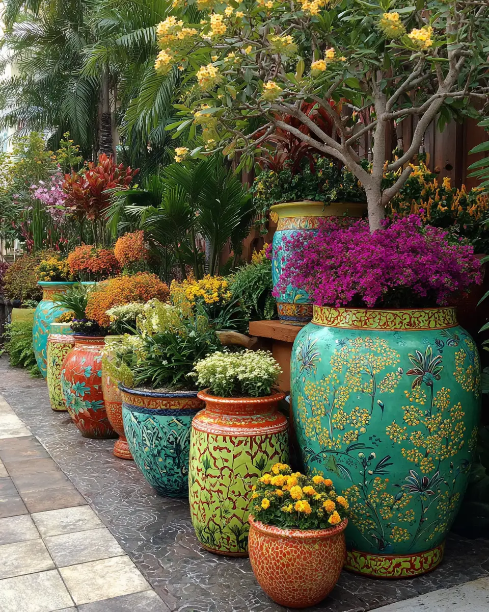 Colorful Tropical Garden Decor Ideas