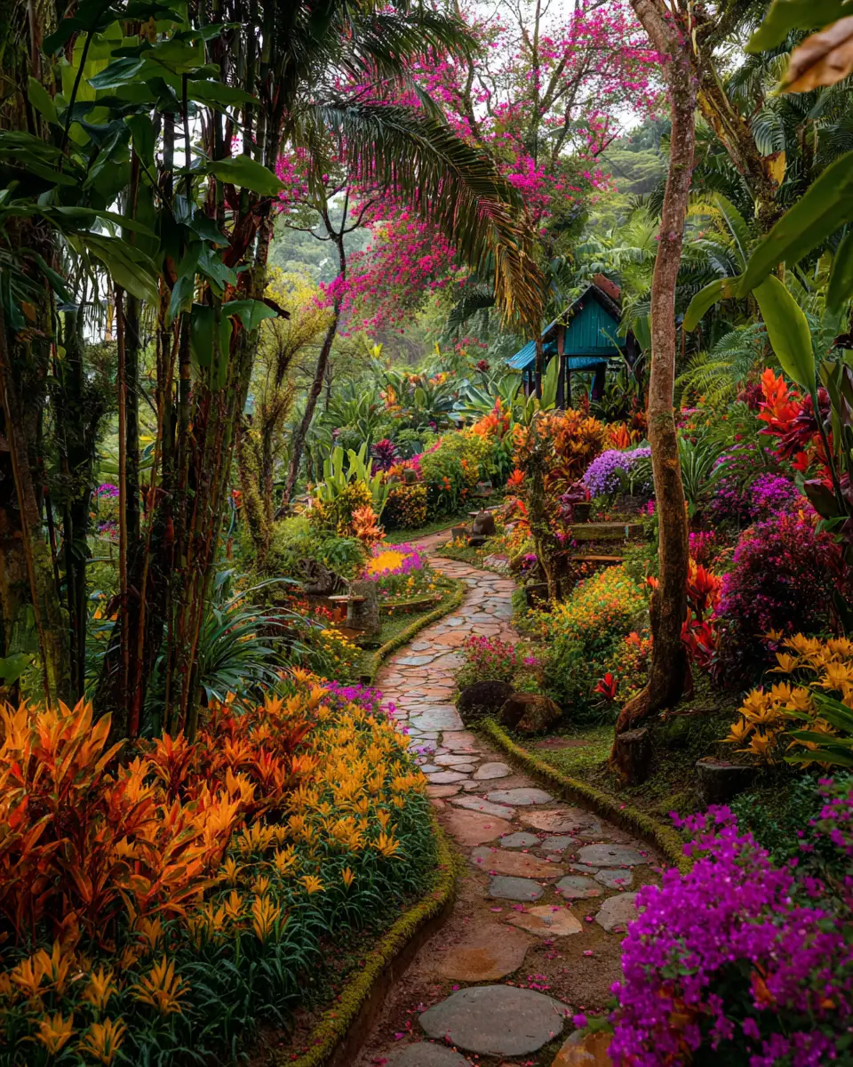 Colorful Tropical Garden Decor Ideas