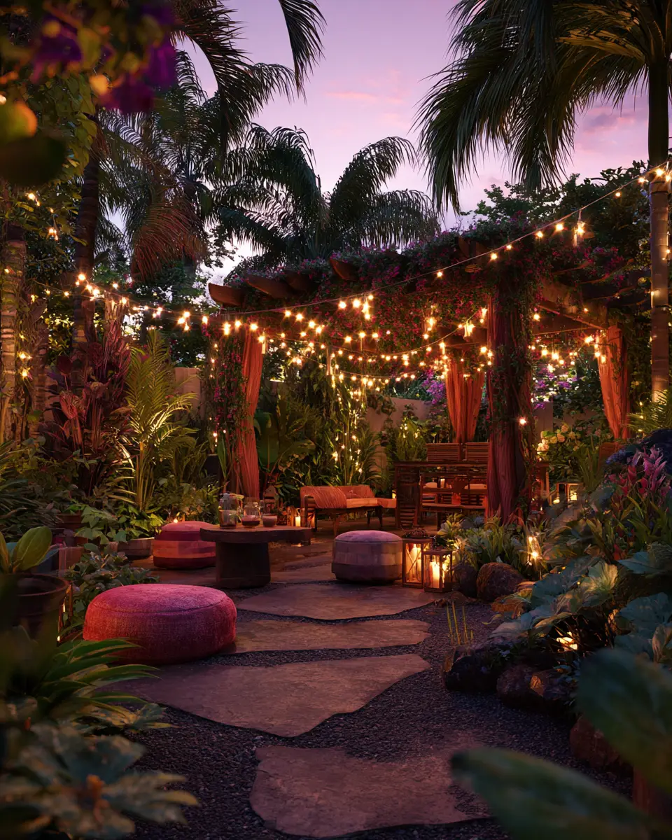 Colorful Tropical Garden Decor Ideas