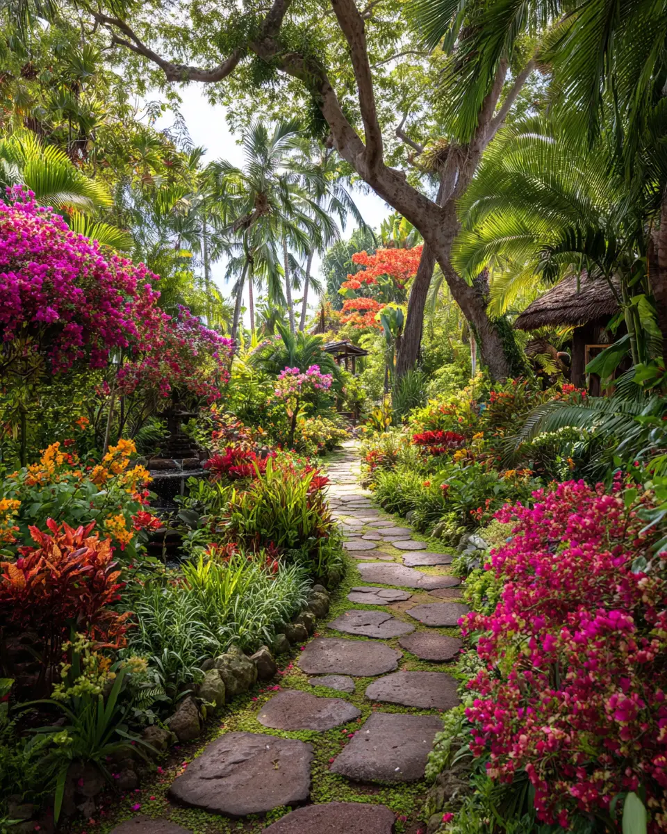 Colorful Tropical Garden Decor Ideas