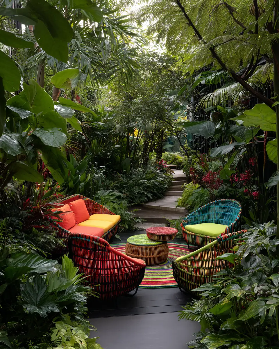 Colorful Tropical Garden Decor Ideas
