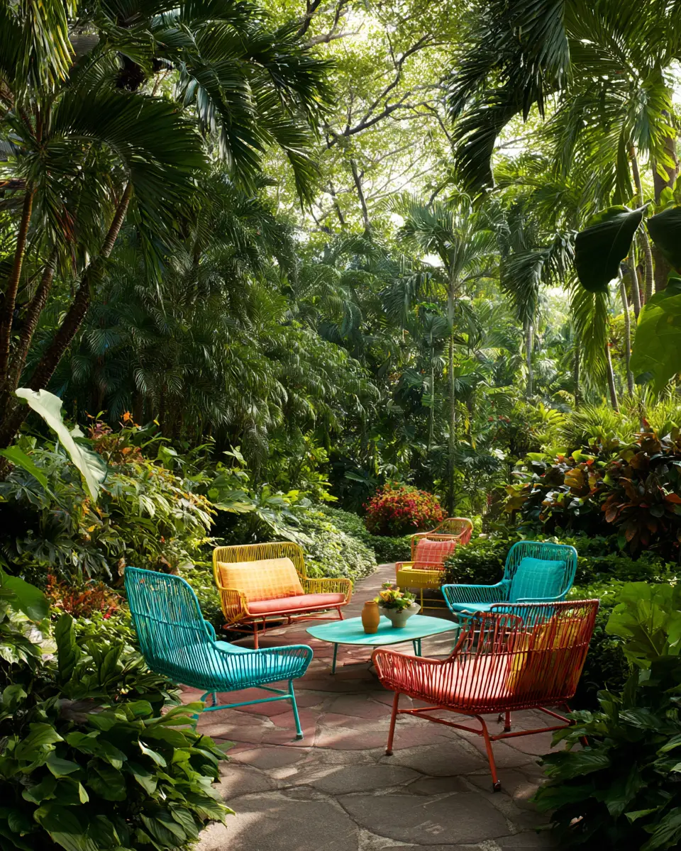Colorful Tropical Garden Decor Ideas