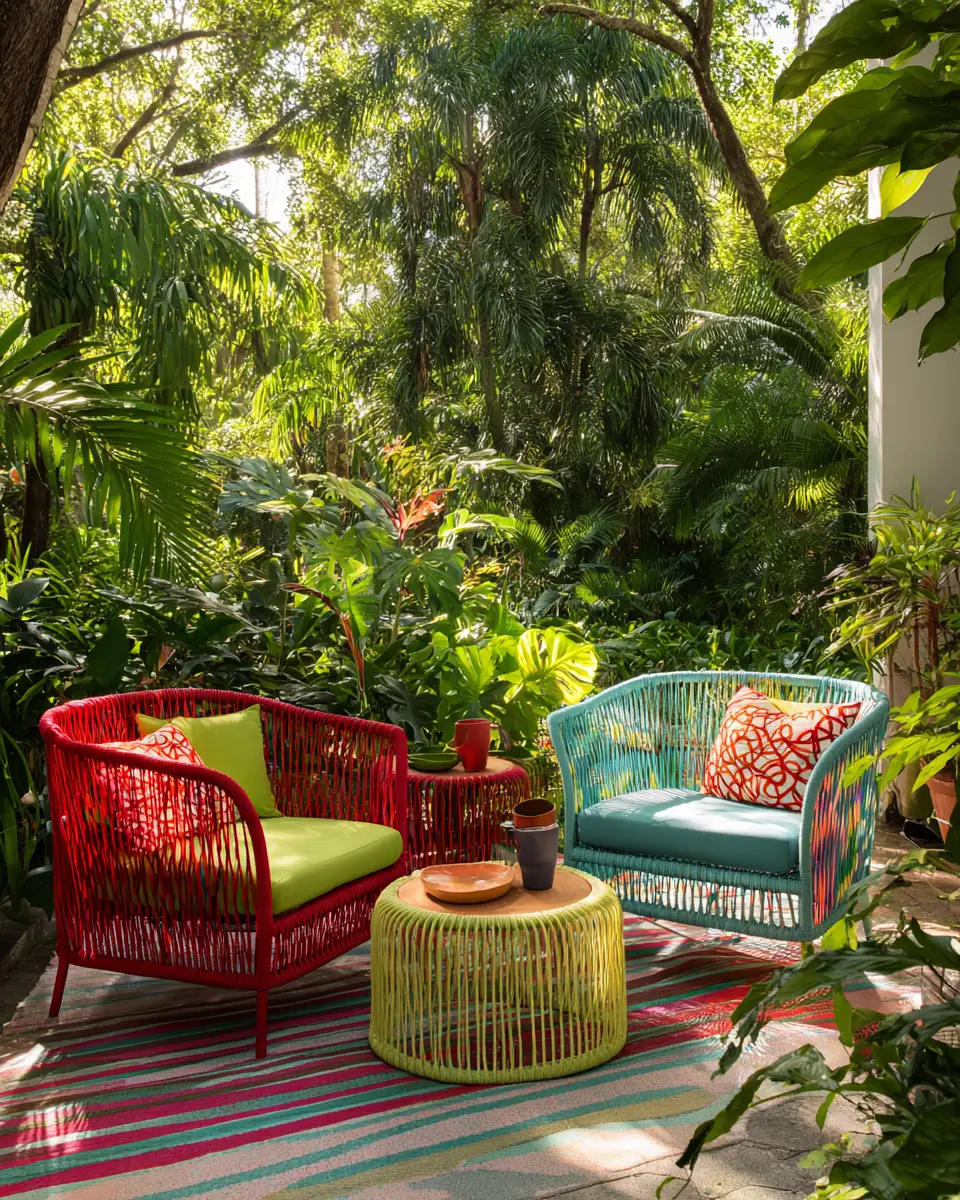 Colorful Tropical Garden Decor Ideas