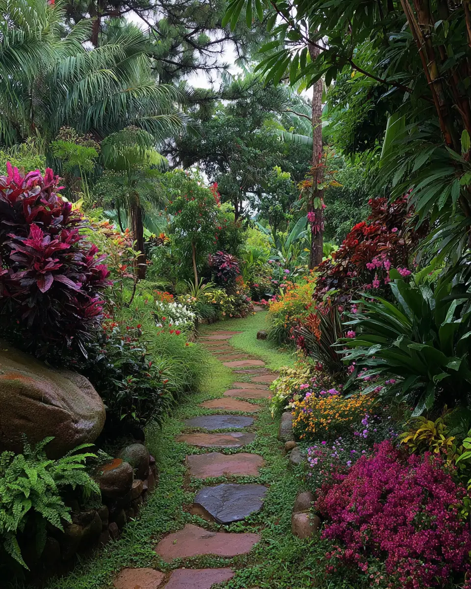 Colorful Tropical Garden Decor Ideas