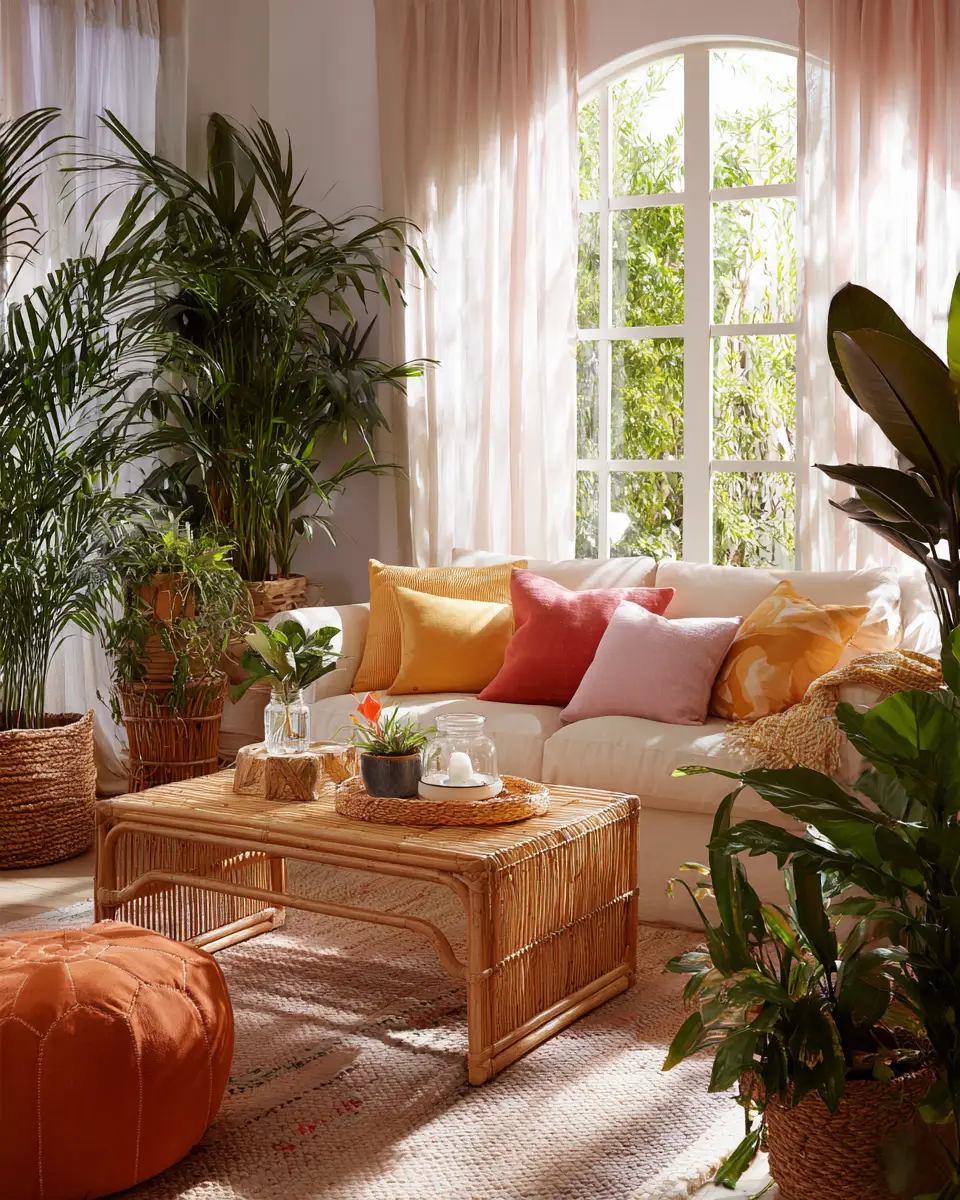 Colorful Tropical Living Room Decor Ideas