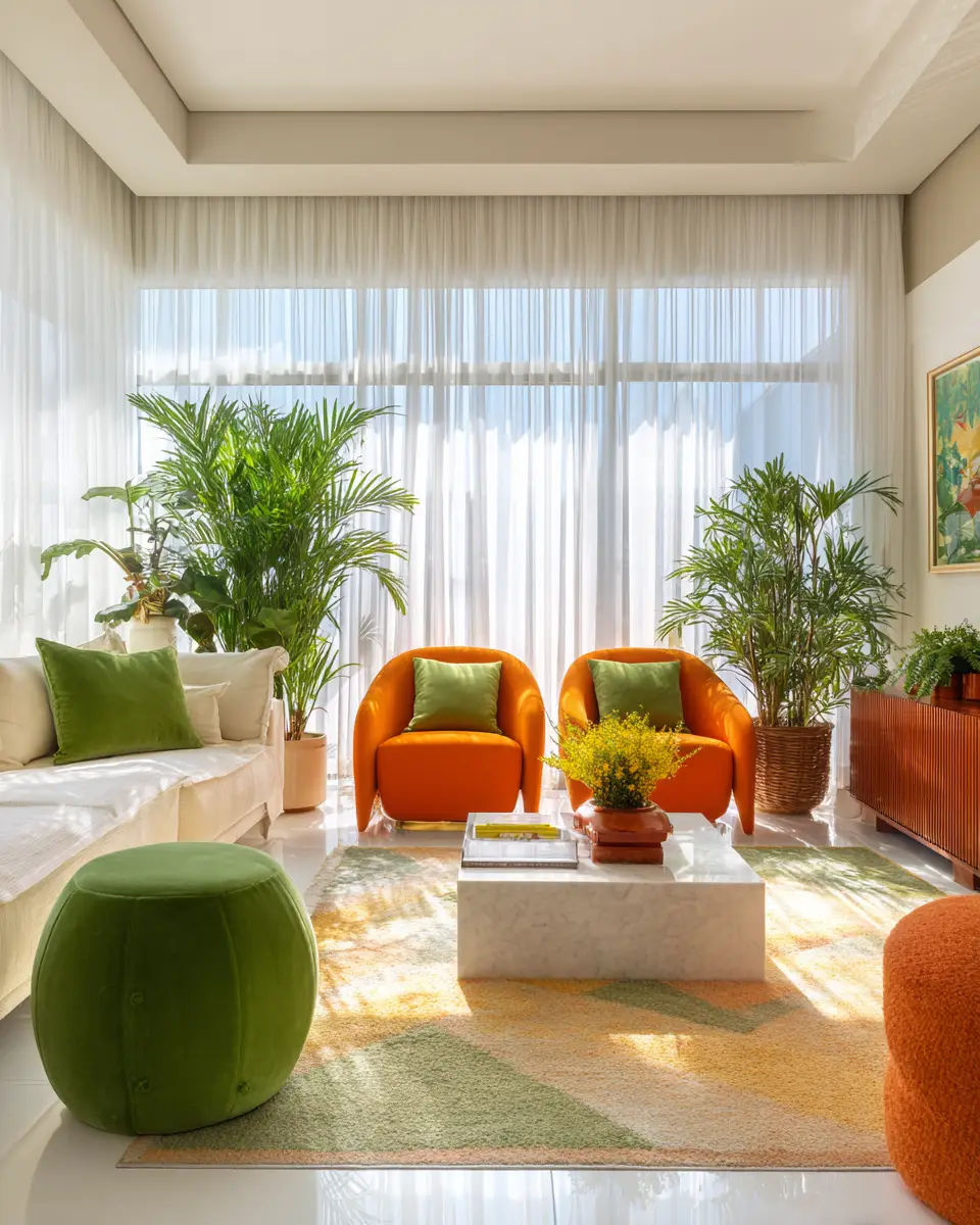 Colorful Tropical Living Room Decor Ideas