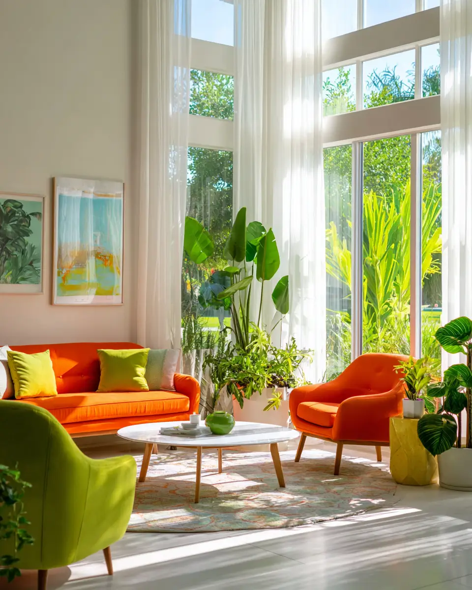 Colorful Tropical Living Room Decor Ideas