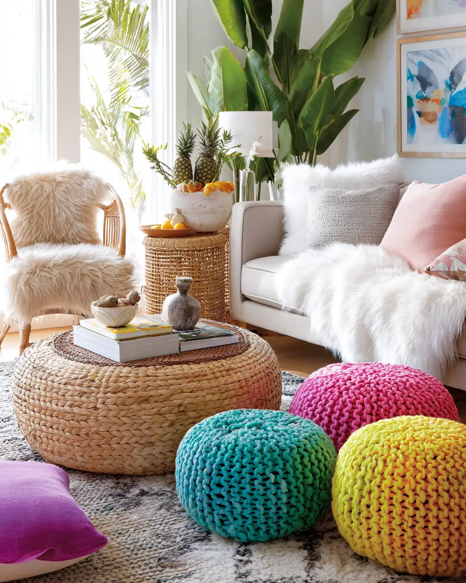 Colorful Tropical Living Room Decor Ideas