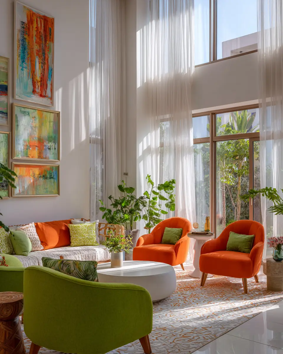 Colorful Tropical Living Room Decor Ideas