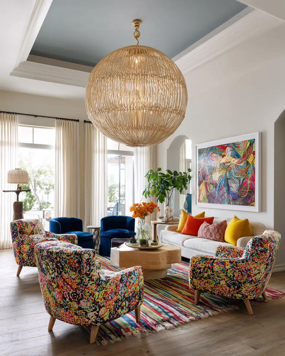 Colorful Tropical Living Room Decor Ideas