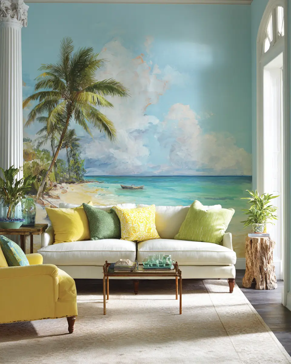 Colorful Tropical Living Room Decor Ideas