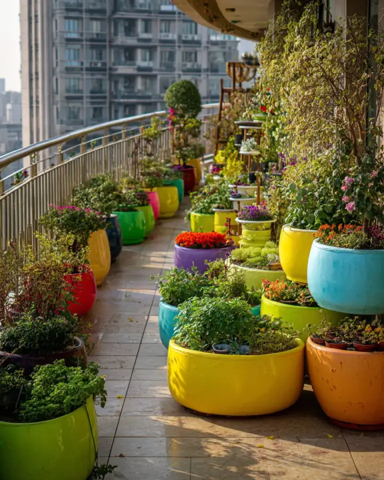 Colorful Urban Balcony Decor Ideas - Featured