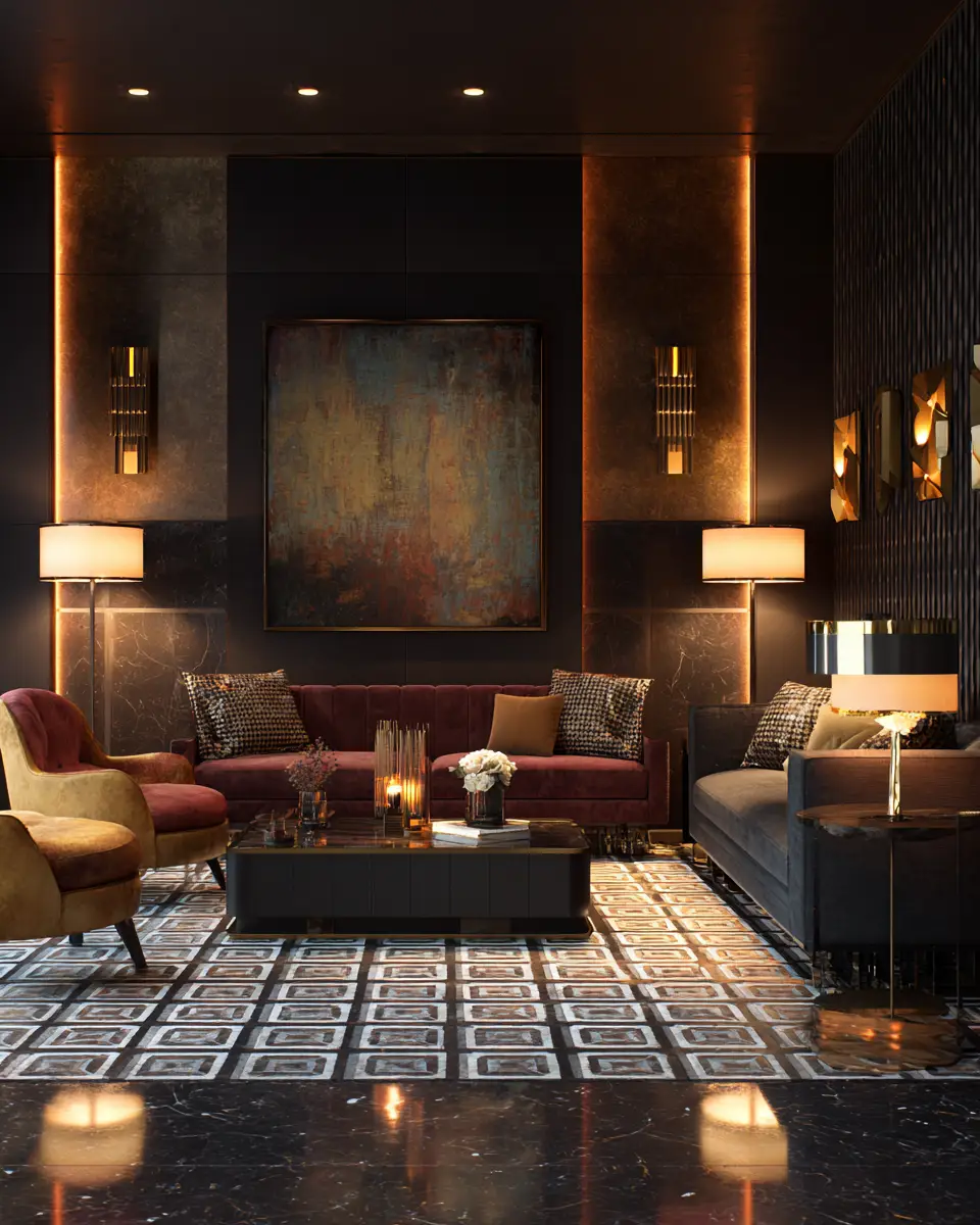 Cozy Art Deco Living Room Decor Ideas