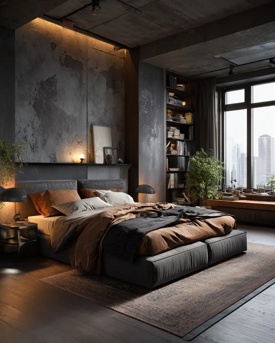 Cozy Industrial Bedroom Decor Ideas