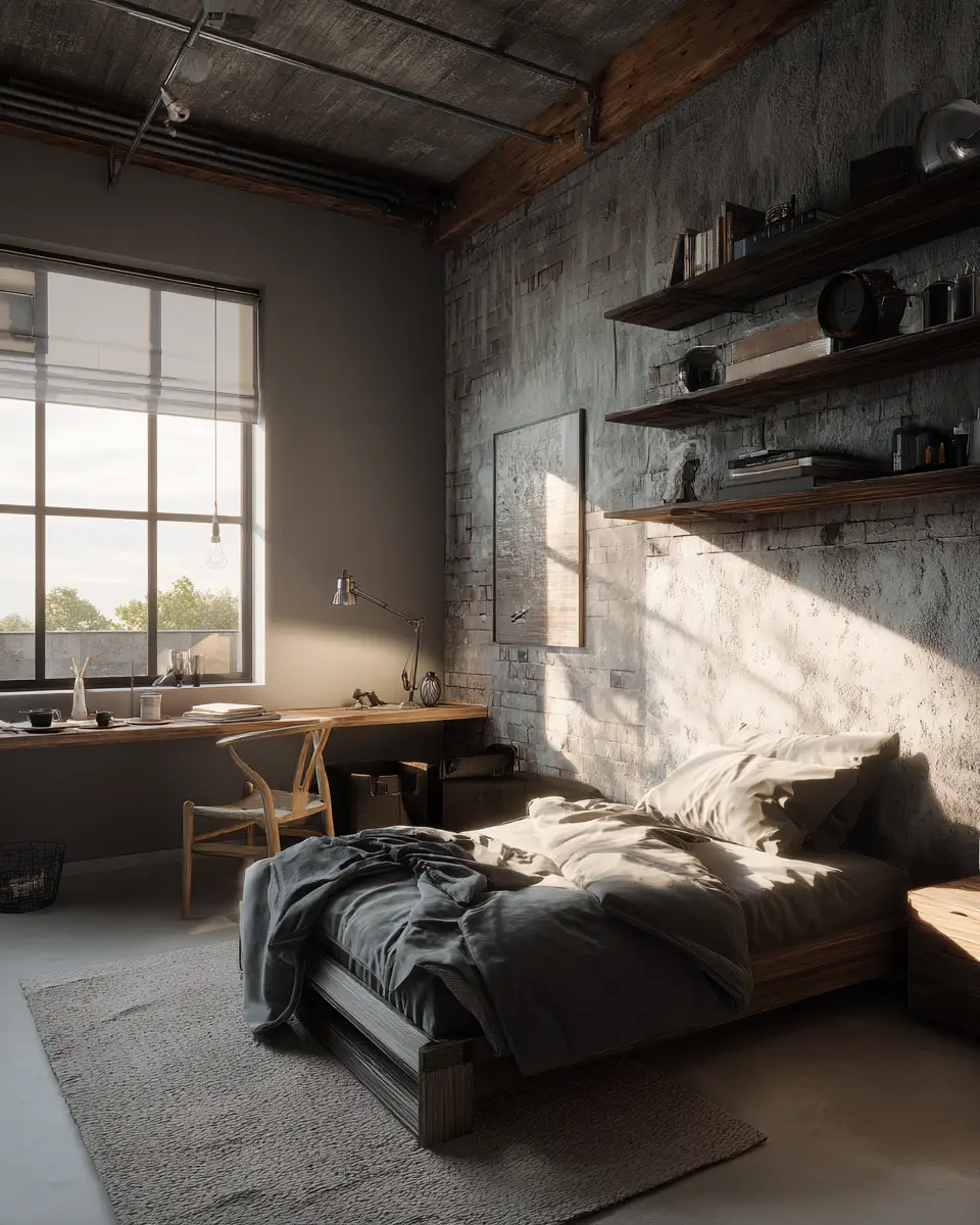 Cozy Industrial Bedroom Decor Ideas