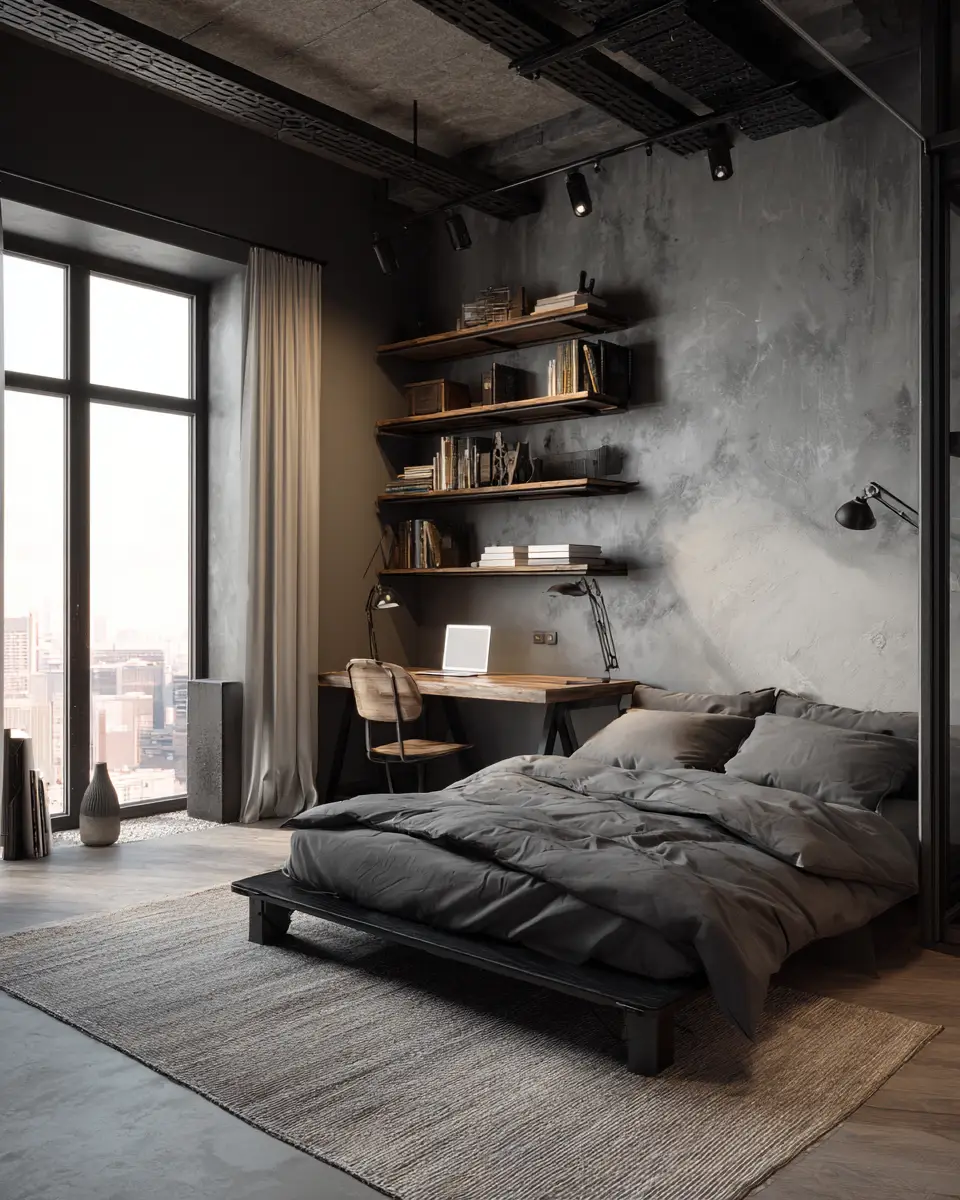 Cozy Industrial Bedroom Decor Ideas