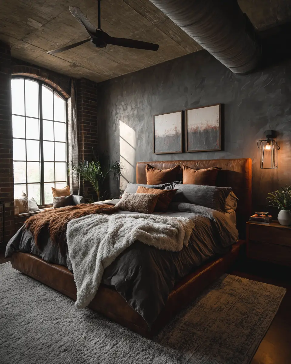 Cozy Industrial Bedroom Decor Ideas