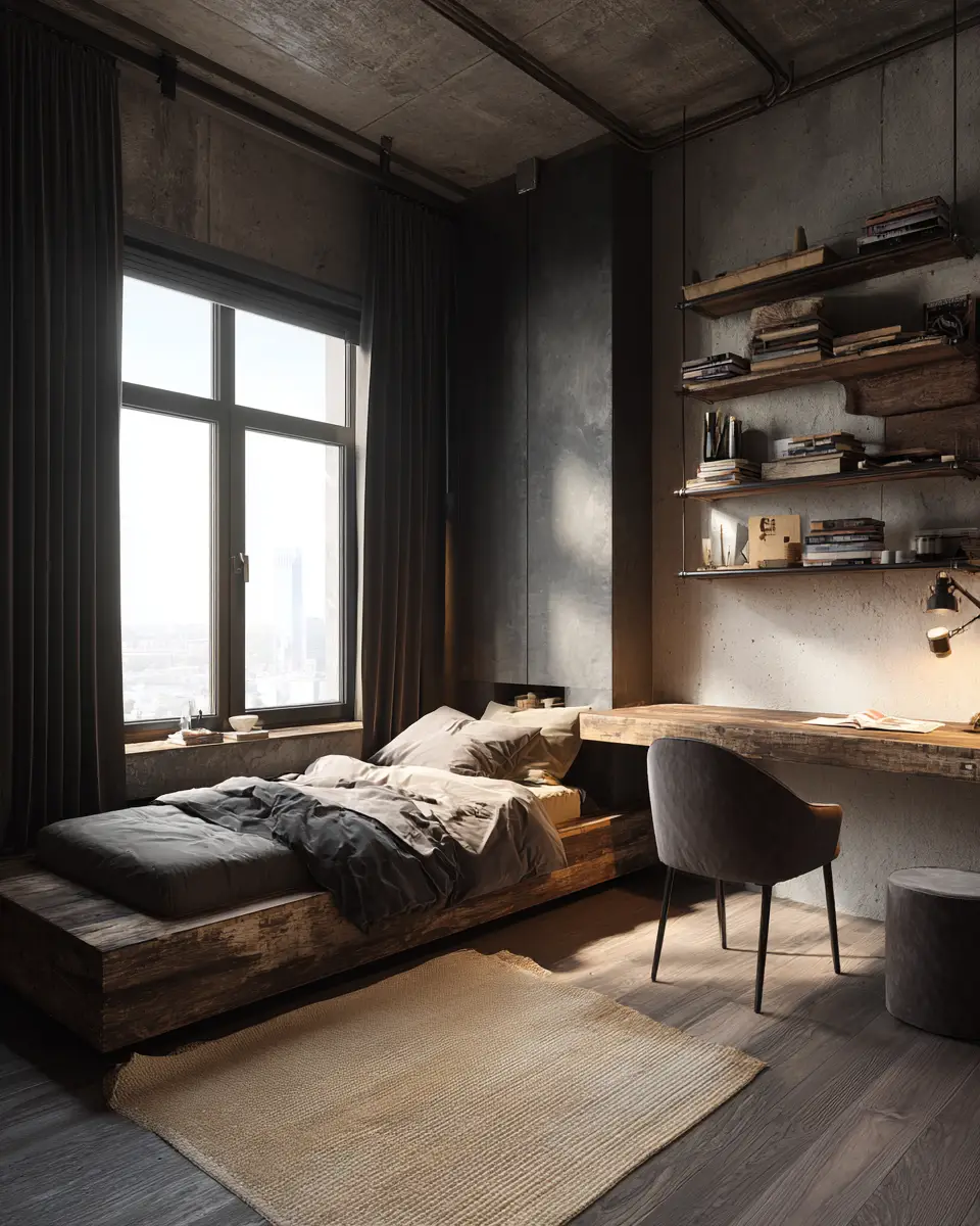 Cozy Industrial Bedroom Decor Ideas