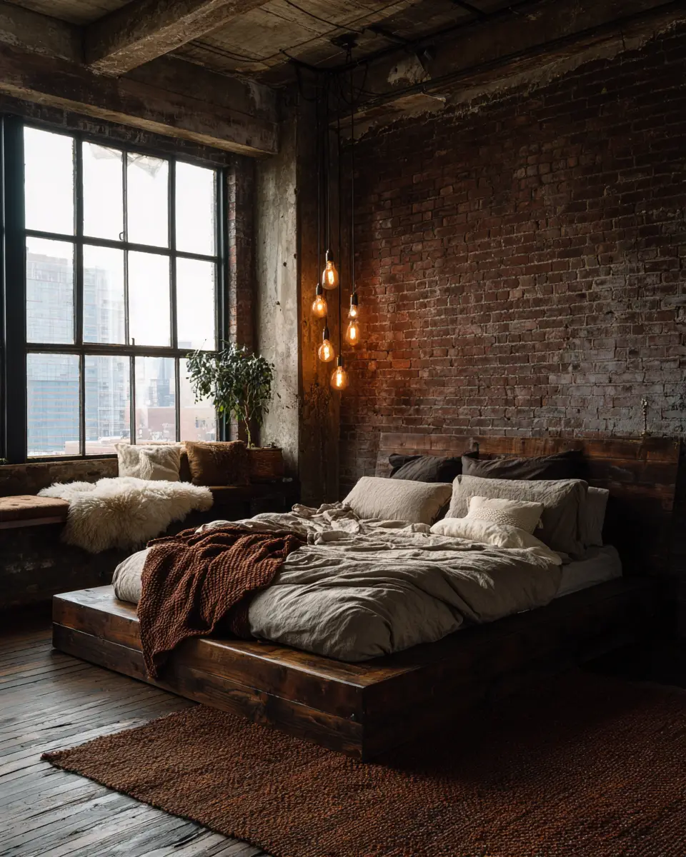 Cozy Industrial Bedroom Decor Ideas