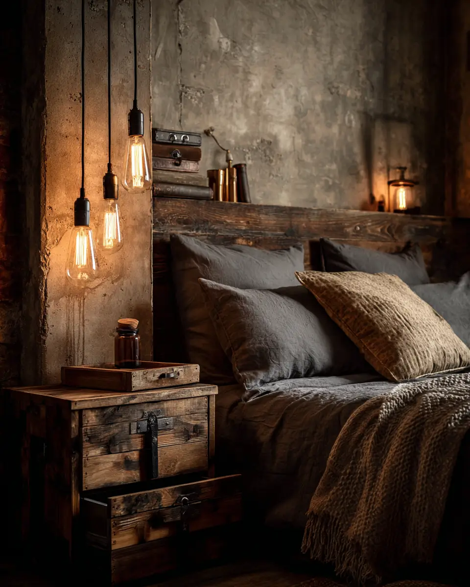 Cozy Industrial Bedroom Decor Ideas