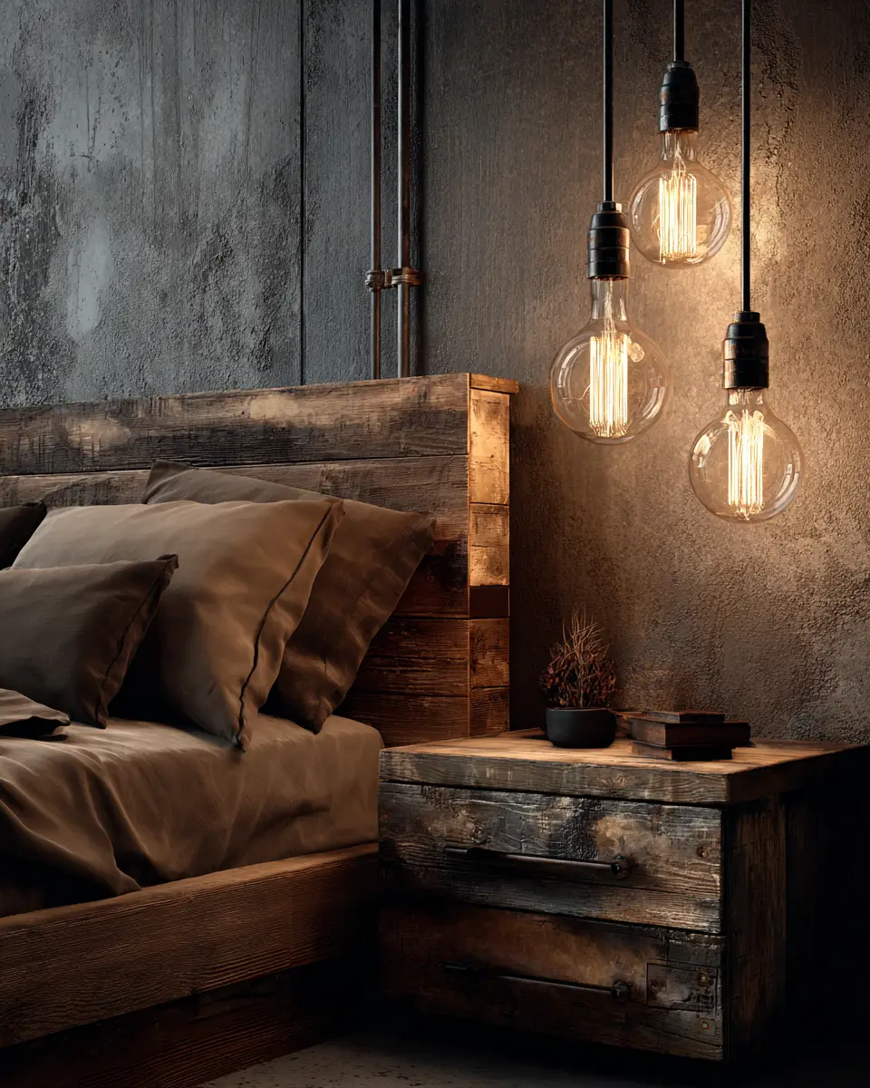 Cozy Industrial Bedroom Decor Ideas