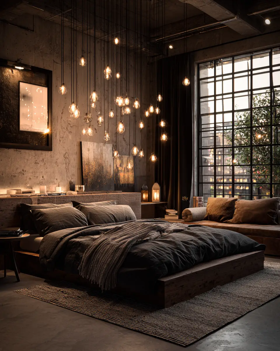 Cozy Industrial Bedroom Decor Ideas