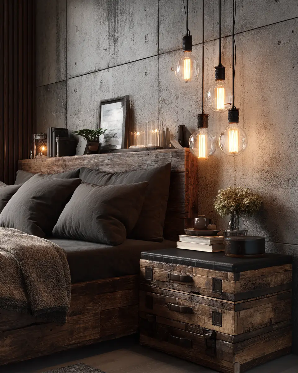 Cozy Industrial Bedroom Decor Ideas