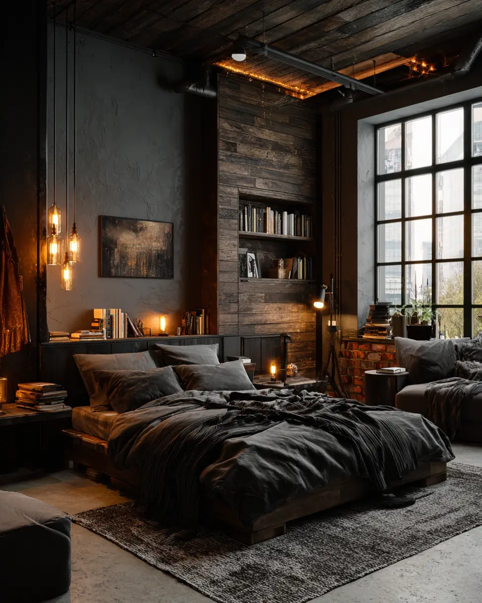 Cozy Industrial Bedroom Decor Ideas