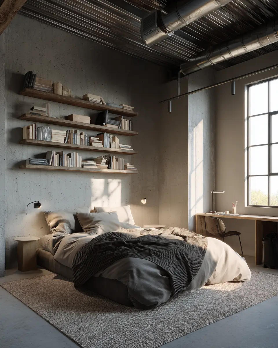 Cozy Industrial Bedroom Decor Ideas