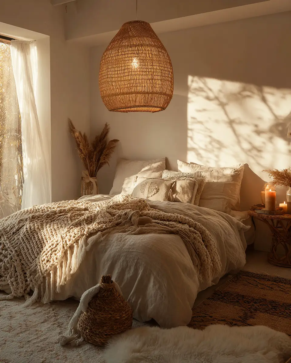 Cream Boho Bedroom Decor Ideas