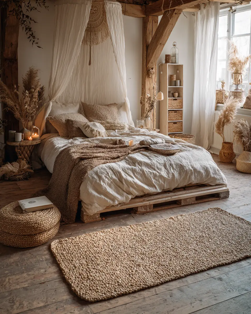 Cream Boho Bedroom Decor Ideas