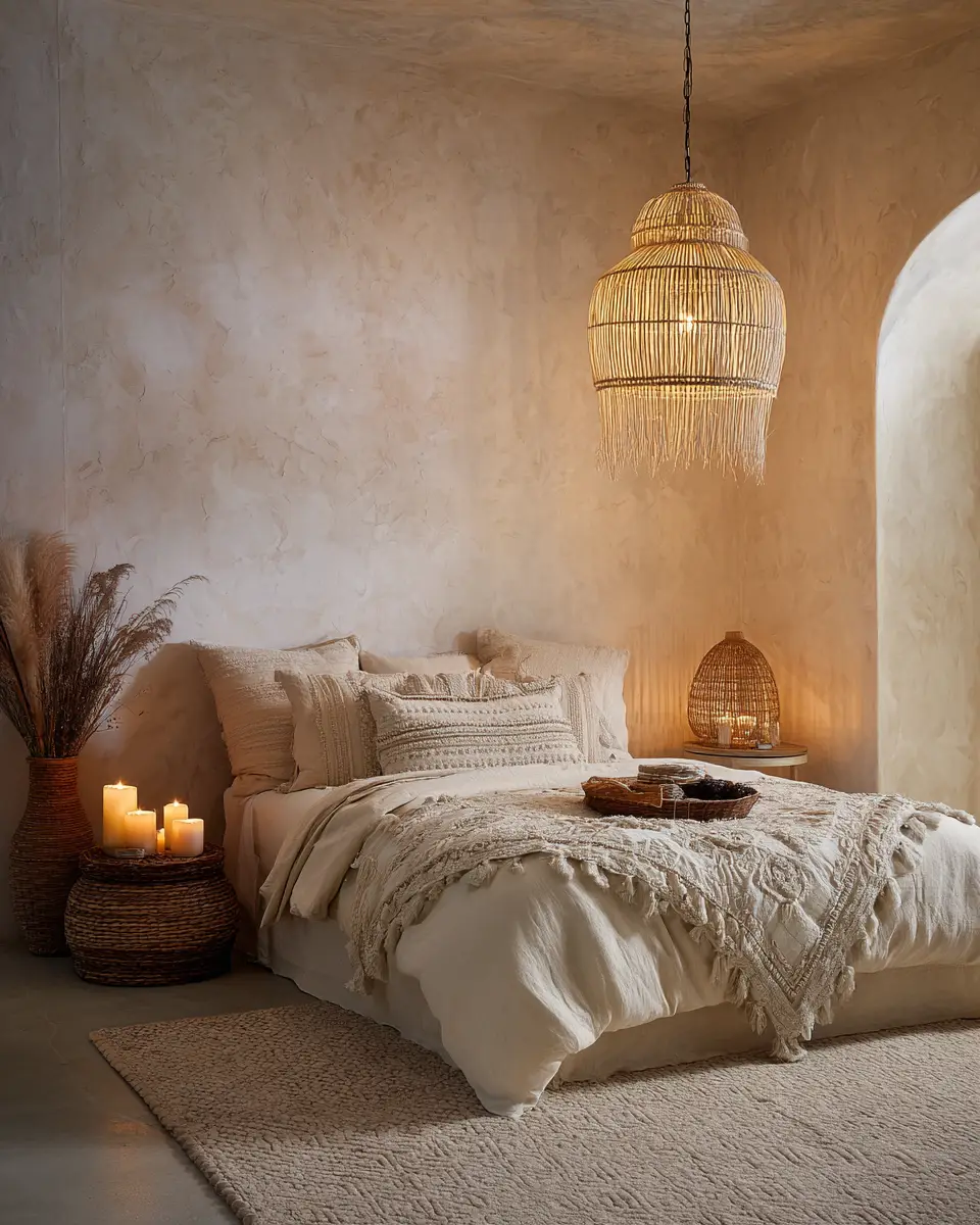 Cream Boho Bedroom Decor Ideas