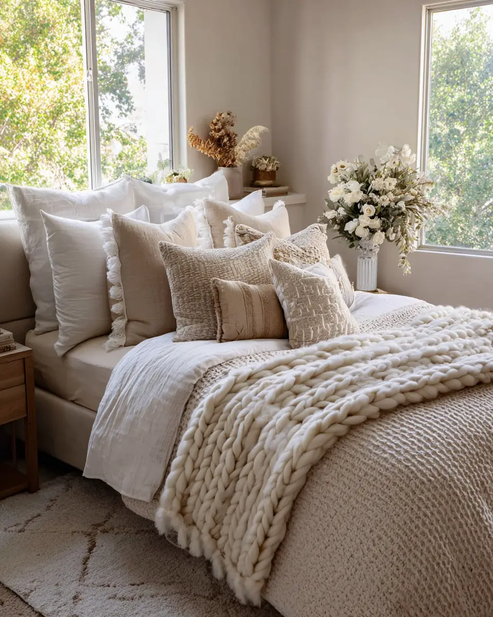 Cream Boho Bedroom Decor Ideas