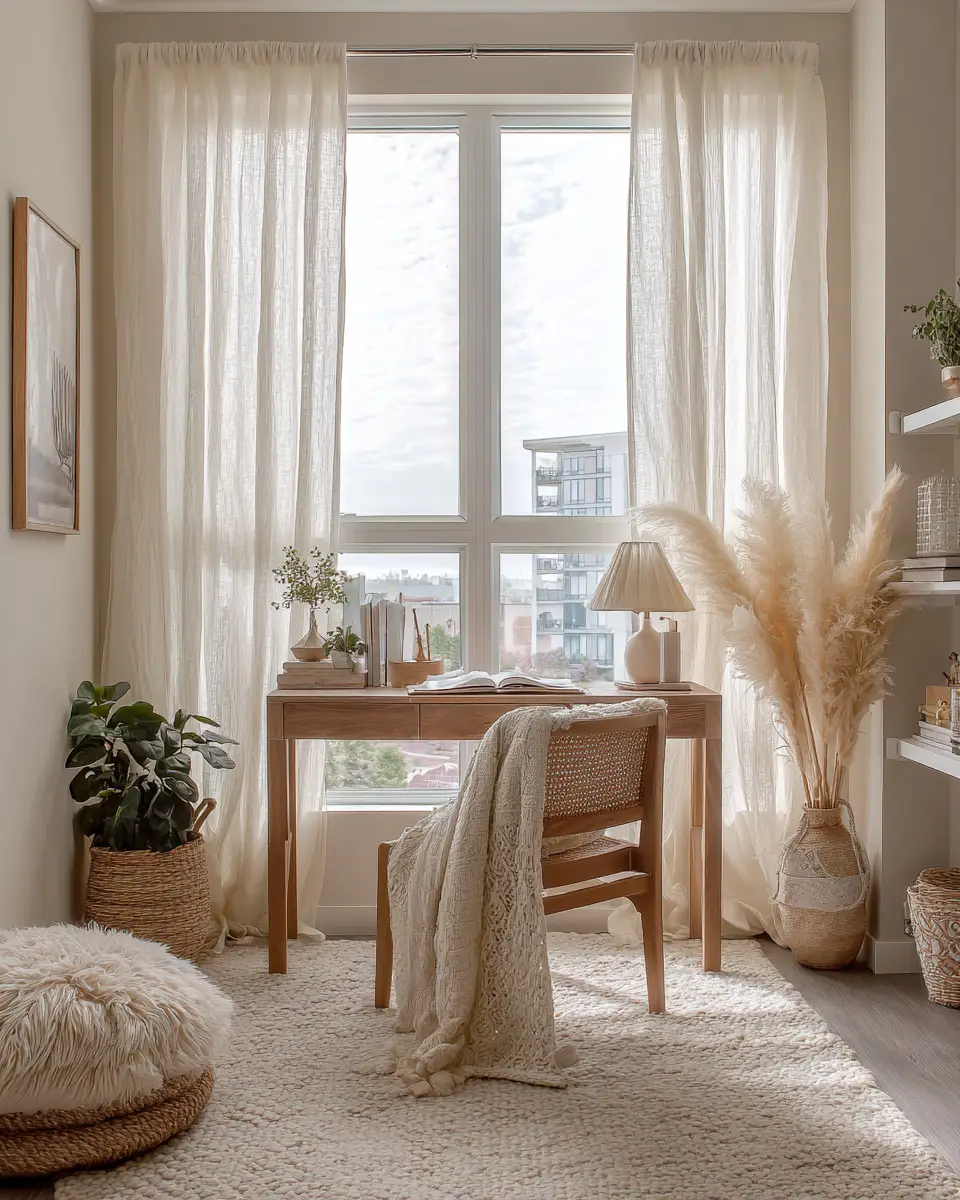 Cream Boho Home Office Decor Ideas