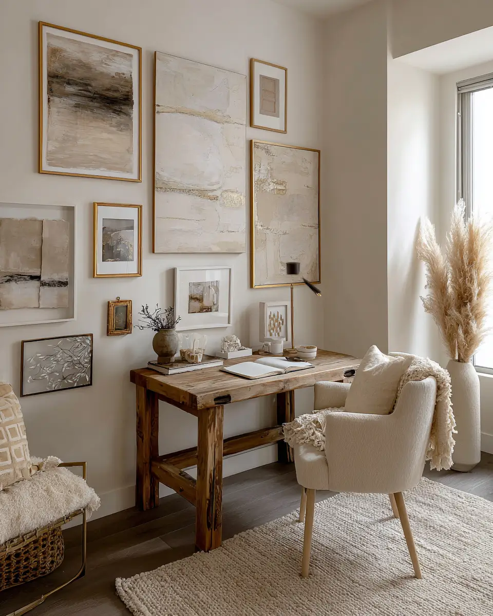 Cream Boho Home Office Decor Ideas
