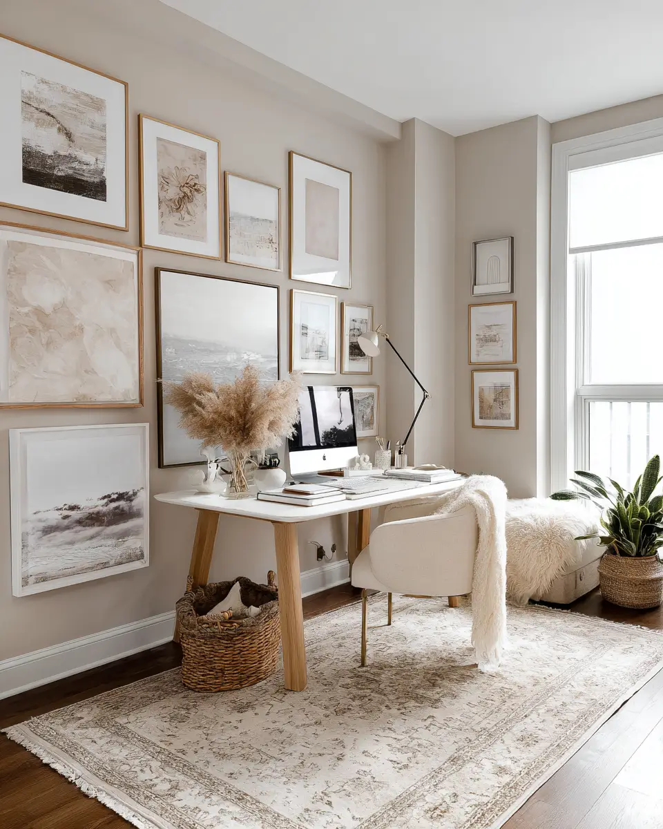 Cream Boho Home Office Decor Ideas