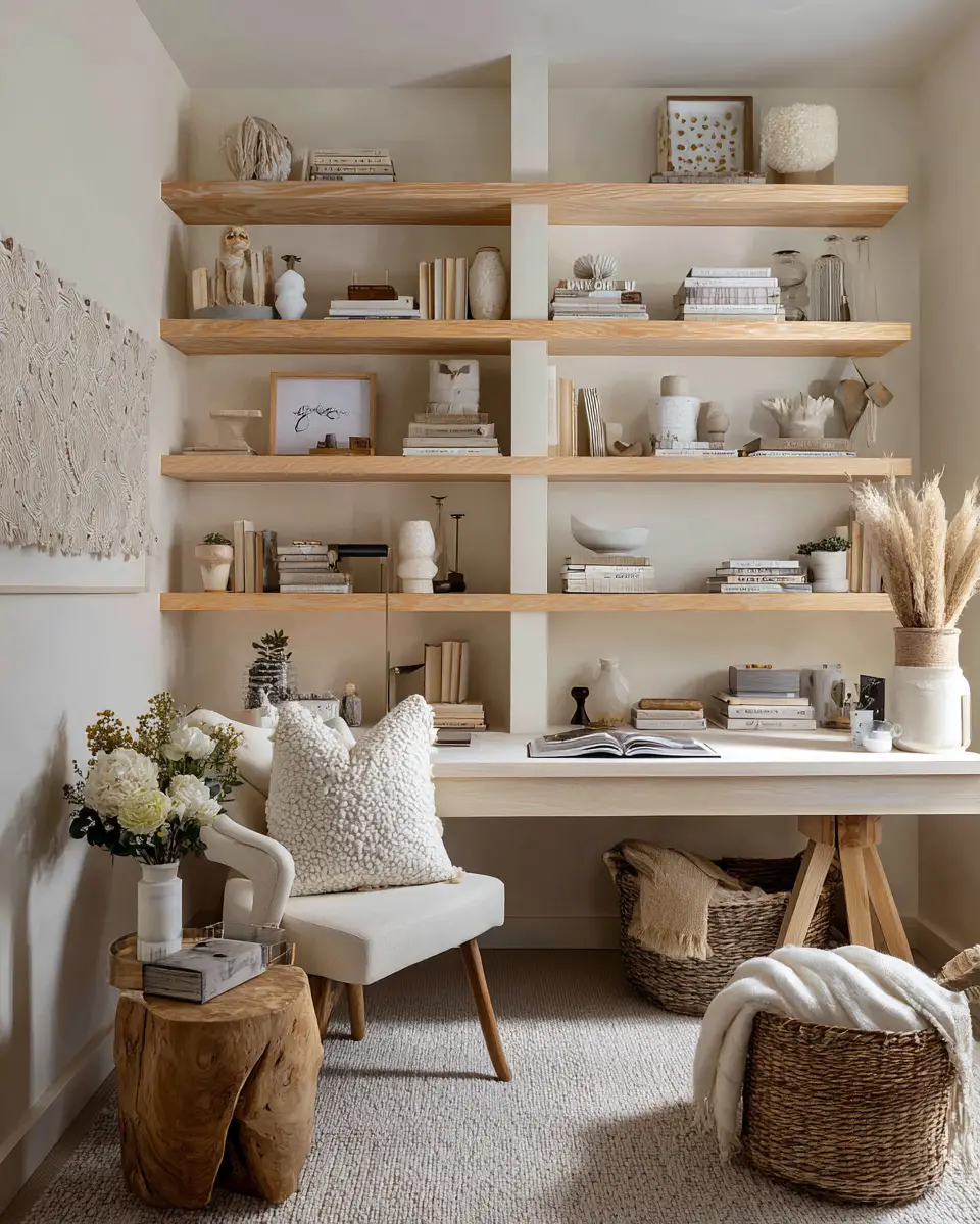 Cream Boho Home Office Decor Ideas